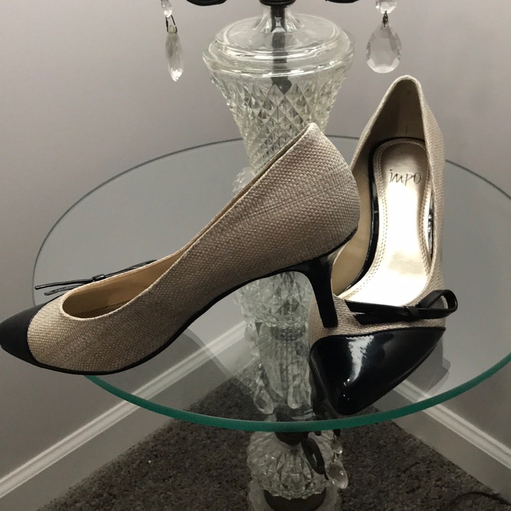 IMPO BLACK AND  TAN COLOR HEELS